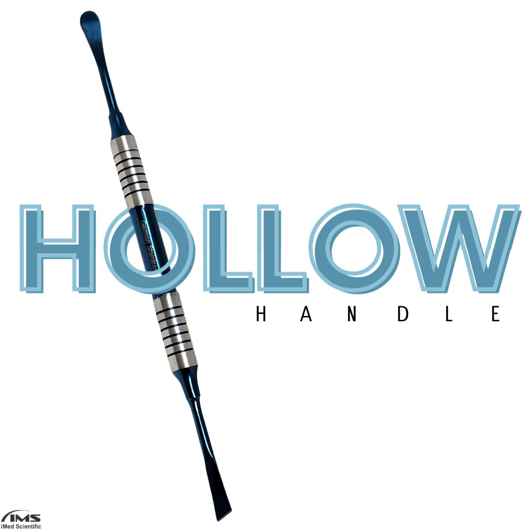 Dental Periosteal West W2 Elevator Hollow Handle Double Ended Blue Titanium Coated Stainless Steel Instrument