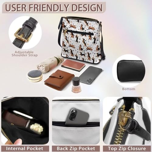 Image of Leather Women Crossbody Hobo Bag Satchel Purse Handbag with Adjustable Shoulder Strap and Zipper Pockets