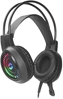 سماعة رأس ستيريو للالعاب باضاءة LED من فولتور/اسود-860021-BK، سلكي، فوق الاذن