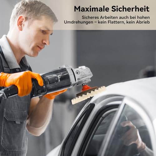 4 Stück Polierscheibe 125mm x 22 mm, Wollfilz Polieraufsatz Winkelschleifer, Abriebfest und Sicher Verklebt, polierscheiben für Schleifen und Polieren von Lack, Edelstahl, Holz und Kunststoff