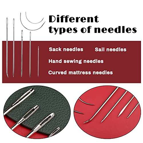 Ftyiwu Waxed Thread 32 Yards, 150D Flat Sewing Waxed Thread With Hand Sewing Needles For Home Upholstery Carpet Leather Canvas Repair And Sewing (Light Gray) #TOP3