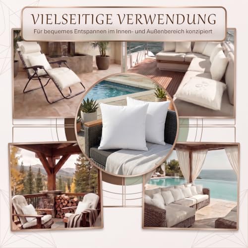 Utopia Bedding Outdoor Kissen wetterfest 50x50 cm 4er Set Kissen für Couch – Ansicht 6
