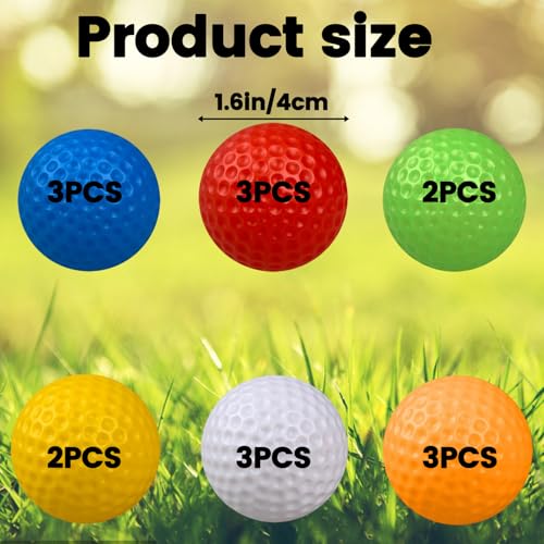 DePro 16 Golfbälle, Minigolfbälle, Golfball Set, 42mm PE-Material, Leicht Und Stoßfest, Ideal Für Golfanfänger, Indoor Und Outdoor Nutzung, In Sechs Farben