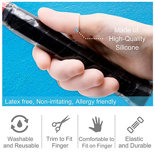 Bukihome 12 Pcs Gel Finger Cots, Finger Protectors, Finger Sleeves For Protect Fingertips, Hand Eczema, Finger Cracking And More (Champagne (Color)) #TOP3