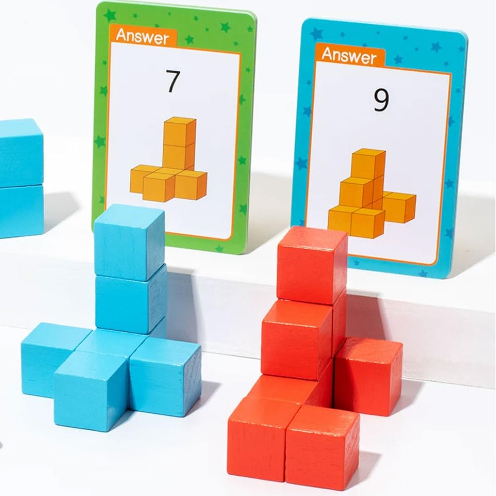 Set Osservazione Cubo Geometrico Montessori Legno Tre Viste
