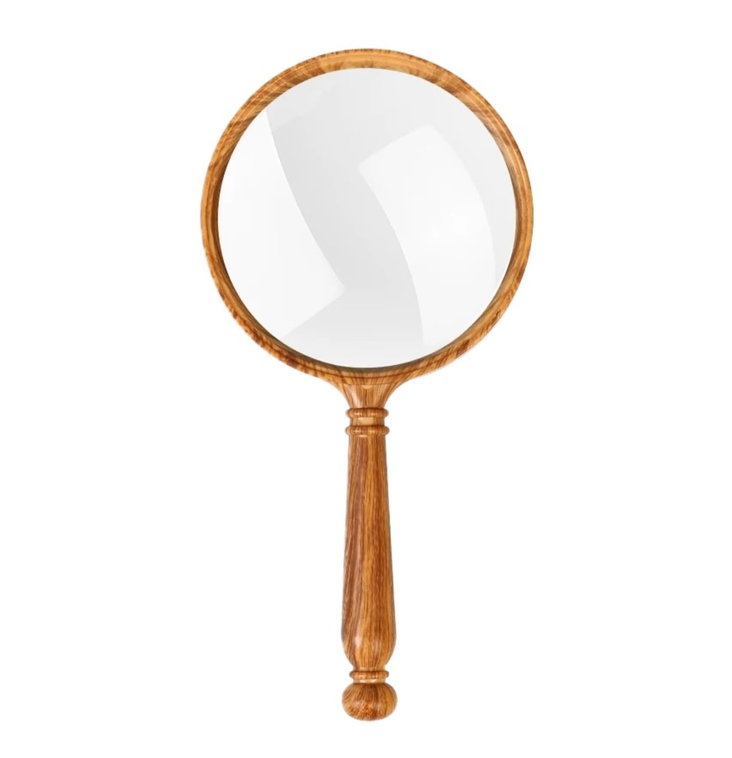 Magnifying Glass Handheld Wood Grain 10X Magnifying Glass For Reading Handheld Newspaper Science Class Reading Inspection(100mm diameter)