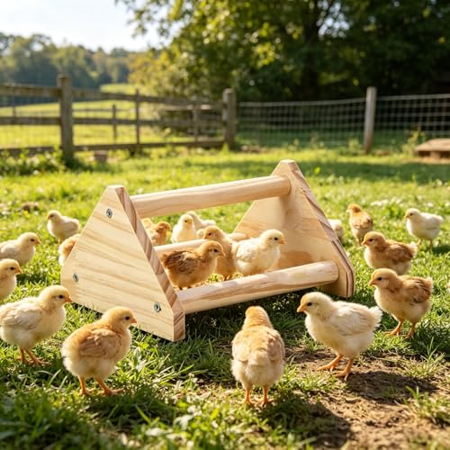 image for GINTUTO Wooden Chick Perch Stand, Pine Chicks Roosting Bar, Jungle Gym
