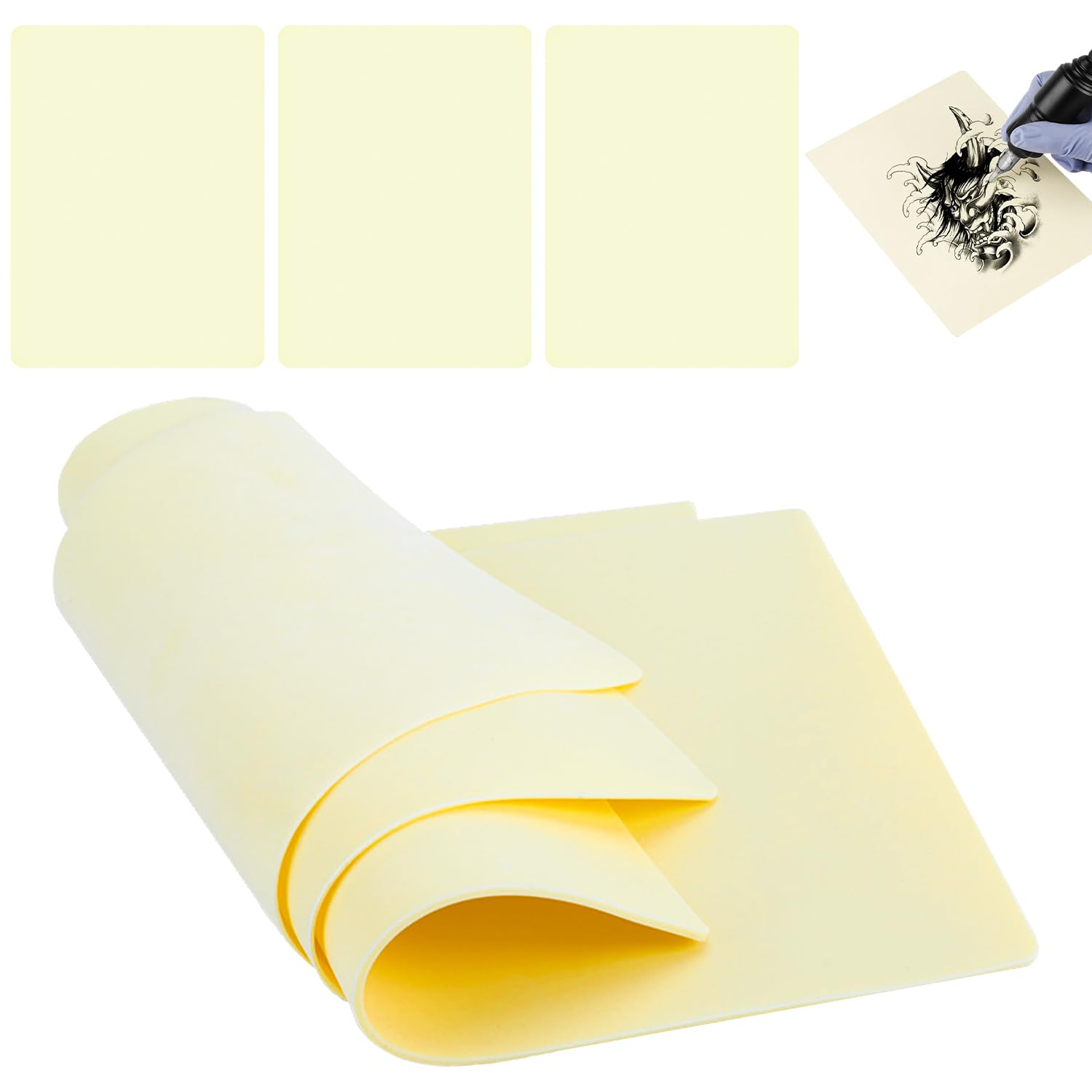 6 Piezas de Piel Sintetica Tatuaje 3mm, Piel De Tatuaje 20 X 30 cm, Silicona de Doble Cara Piel De PráCtica De Tatuaje, Piel Falsa Adecuada para Principiantes y Artistas Tatuadores (30 x 20cm)