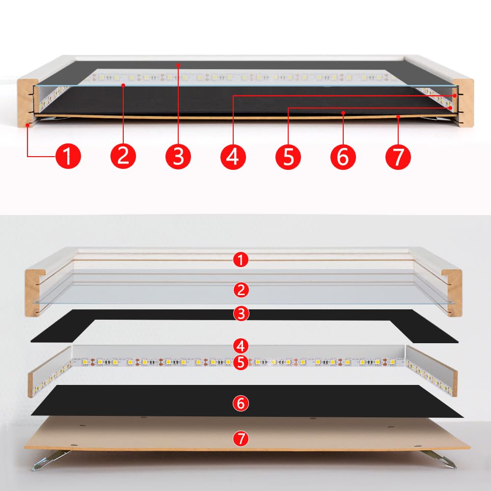 Cornice Per Oggetti Bildershop-24 VARIANTO35 60x80 Cm – Nero Opaco Con Passepartout E Gancio - 2