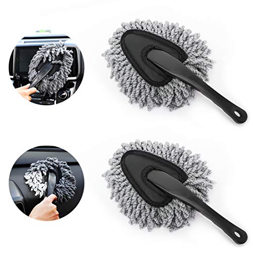 MoKo Car Duster, 2 Pack Super Soft Microfiber Car Dash Duster Detail Brush
