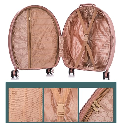 18in Carry On Luggages Round Suitcase Lightweight Hard Shell Small Travel Trolley Case with 4 Wheels Checked Carry On Luggage Travel Bag 05,B4