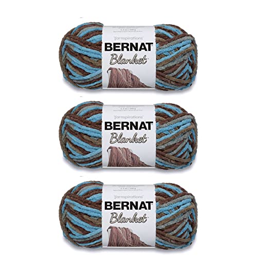 Image of Bernat Blanket Yarn Super Bulky Soft Chenille Yarn, Coastal Cottage, 3-Pack