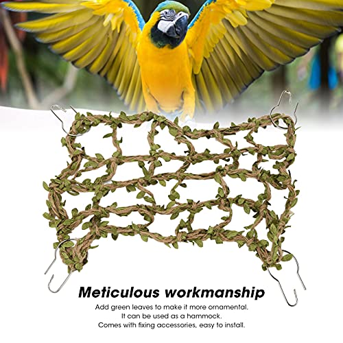 Image of Zerodis Pet Bird Climbing Rope Net, Perch Toy Decor Cotton Hemp Rope Ladder Small Animal Rope Net Ladder Small Animal Rope Net Bird Climbing Net for Birds and Hamsters