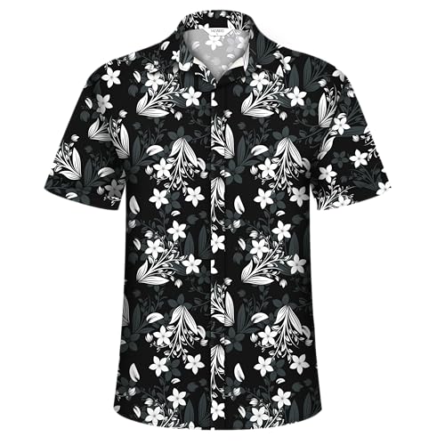 Image of Hawaiian Shirt for Men Tropical Shirts Summer Beach Button Down Short Sleeve Luau Aloha Floral Cruise Vacation Outfit 2026