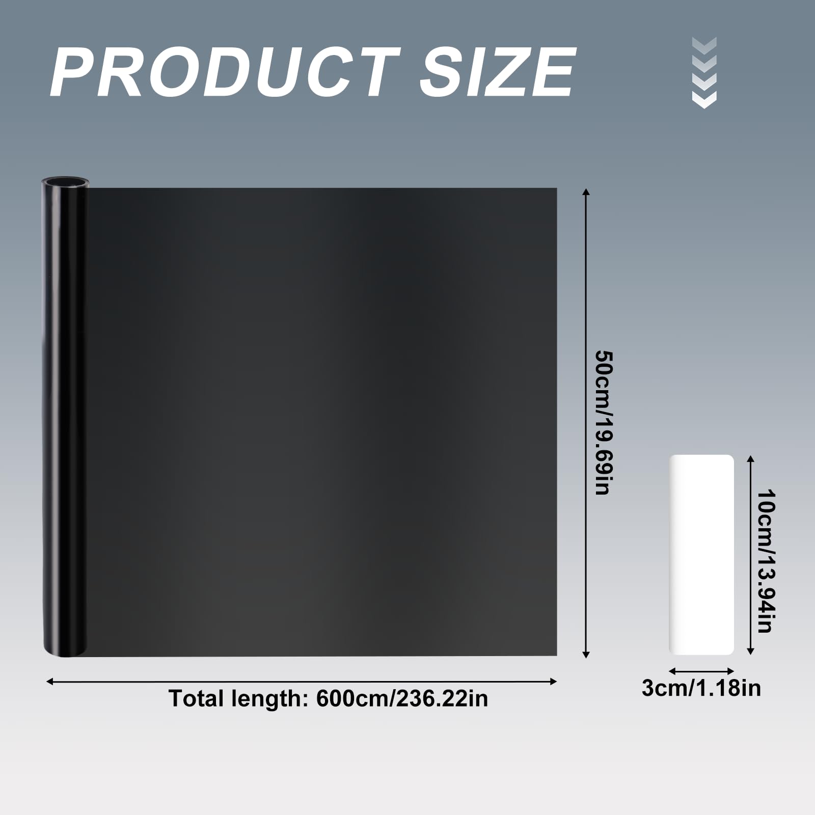 Pellicola oscurante per auto, 6 m x 50 cm, 15% VLT, pellicola universale per auto e camion (nero, VLT 15%)