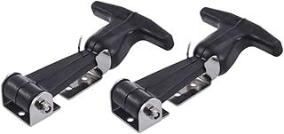 Door 2pcs Buckle Adjustable Hand Grip Rubber Latches for Boats Draw Tool Box Metal Lock Draw Latch Heavy Duty T-Handle Hasp Stainless Steel Buckle Marine Rubber Straps Draw Latches