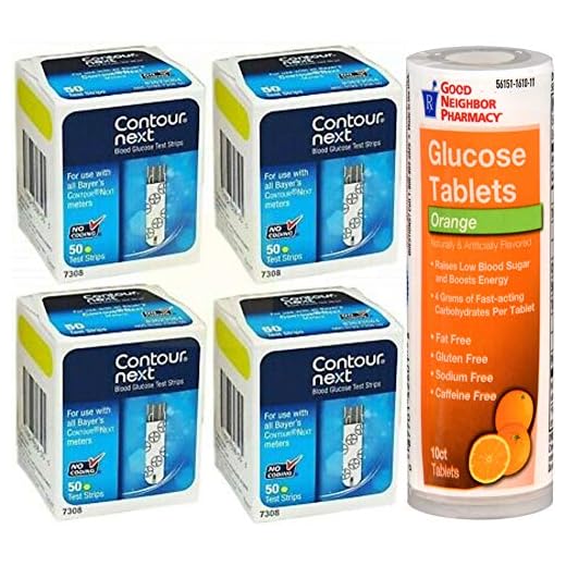 Test Strips (Diabetic) 4 Boxes 200 Count 7308 with Glucose Tablets 10ct,5 items,200.0 Count