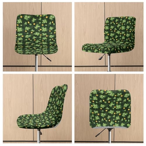 Image of Lucky Clover Bar Stools Set of 4 Height Counter Bar Stools for Slip Resistant Seat Covers Swivel Adjustable Stool Chair for Home Kitchen Island