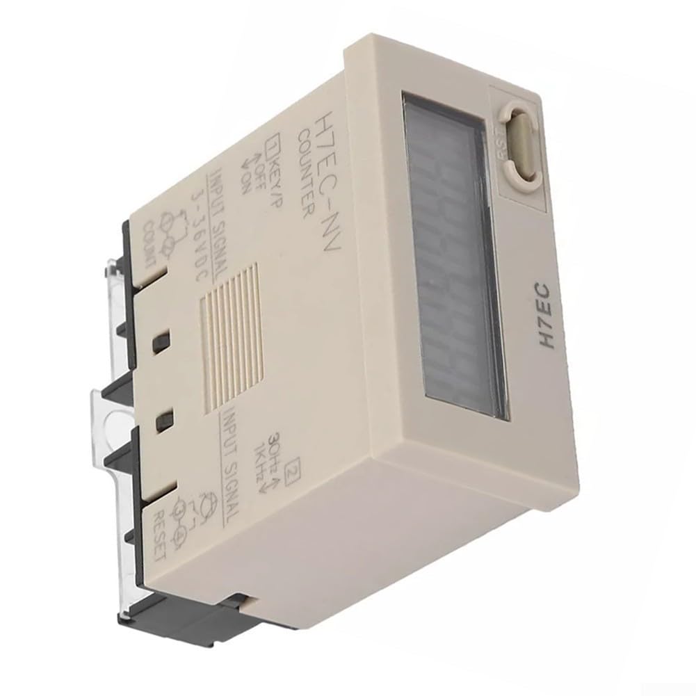 Zilimontt Digitaler elektrischer Totalisator H7EC NV mit LCD-Display für genaue Zählung in verschiedenen Gleichspannungseinstellungen, elektronischer Zähler AC 3–36 V, digital, elektrisch