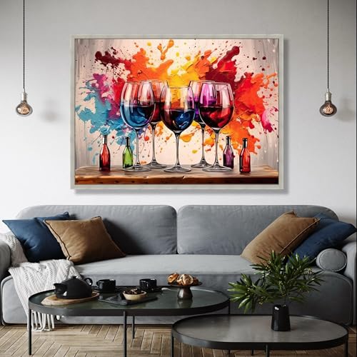 Lienzo de vino abstracto Decoración de salones y zonas de bar modernas 50x75cm