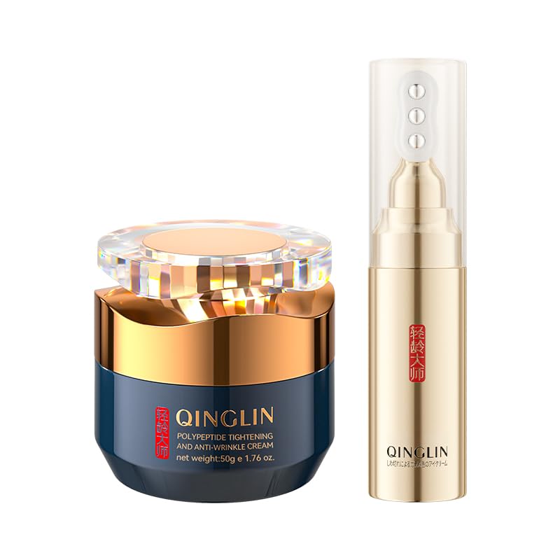 QINGLIN Polypeptide Tightening and Anti-Wrinkle Cream, Face Moisturizer, Fine Lines & Firming, Day and Night Skin Repair, 1.76 oz (All, Bundle) image 5