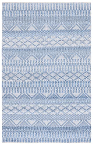 SAFAVIEH Area Rug 8x10 - Natura Collection - Large - Blue & Grey, Handmade Moroccan Farmhouse Boho Style, Ideal for Living Room, Bedroom, Dining Space (NAT933M) - Image 3