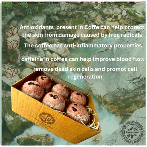 Image of Bath Bomb - Rose, Lavender, Pink Salt, Oats, Citurs |Refreshing hot water bath hydrating moisturizing enchanting Fizzy Aromatic Bath Bomb ( 75 g) each | Gift for women | Christams Party - Pack of 6 (coffee)
