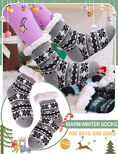 Image of MOGGEI Girls Slipper Fuzzy Socks Kids Boys Fluffy Fleece Lined Warm Plush Sherpa Winter Child Home Socks