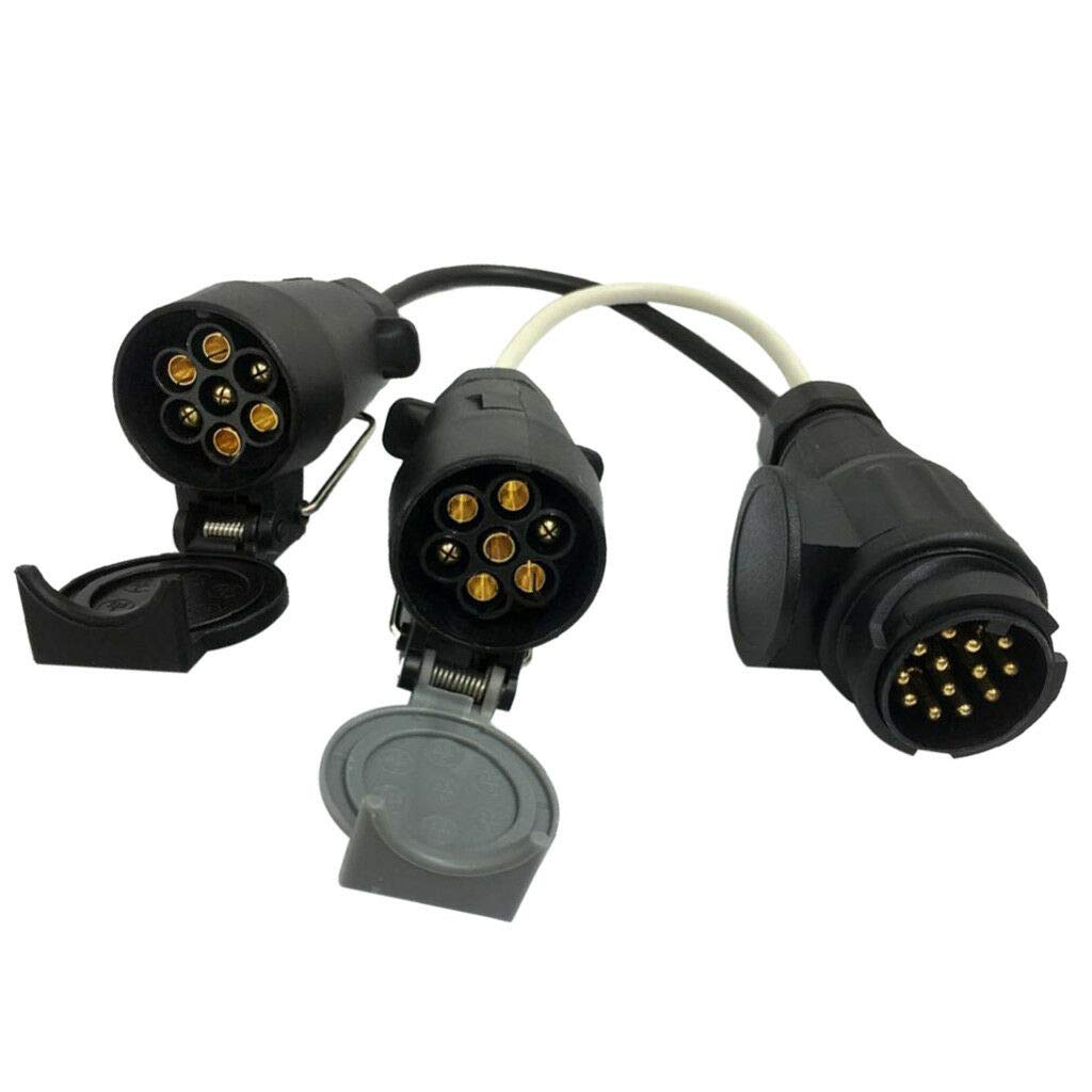 13 Pin to 7 Pin Trailer Plug 7 Way Round Wiring Connector Socket
