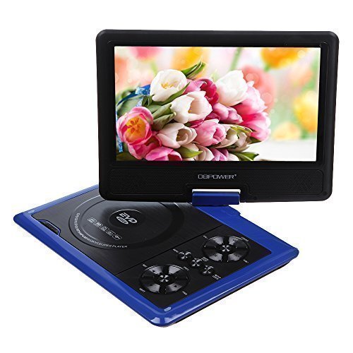 DBPOWER Portable DVD Player, 2 Hours Rechargeable Battery, Swivel Screen, Supports SD Card and USB, Direct Play in Formats MP4/AVI/RMVB/MP3/JPEG (Red) (9.5