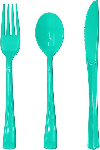 Miniatura 27 de 150 piezas de cubiertos de plástico pastel resistentes con utensilios iridescentes desechables incluye 50 tenedores 50 cuchillos 50 cucharas