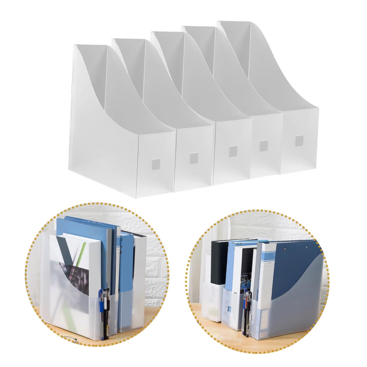 DOITOOL File Folder Storage Box 5pcs Classroom Organizer Vertical Paper Organizer for Office Desk File Folder Holder