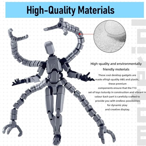 Image of RAMONI Action Figure Toys, T13 Octopus Shaped Dummy 13 Action Figure, Multi-Jointed 3D Printed Toys, Articulated Titan 13 Action Figure Robot Toy Set Game Desktop Decoration for Gifts