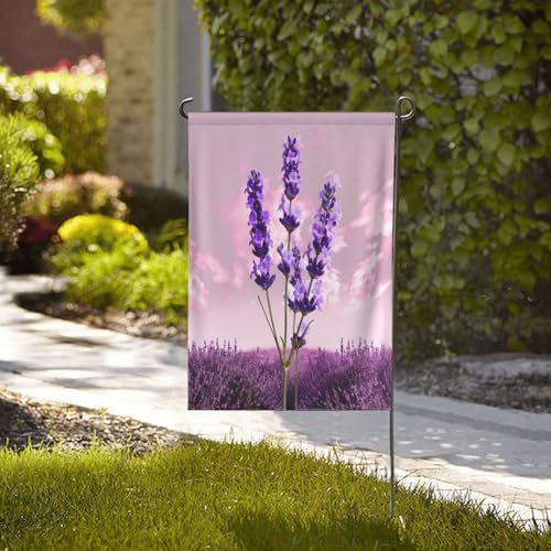 Drapeau de jardin lavande 71x101 cm grand format double face en polyester
