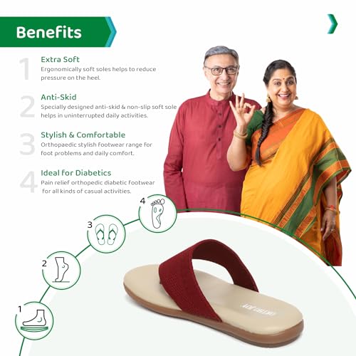 Image of ORTHO JOY Fancy doctor slippers | Comfortable flat sandals for women stylish