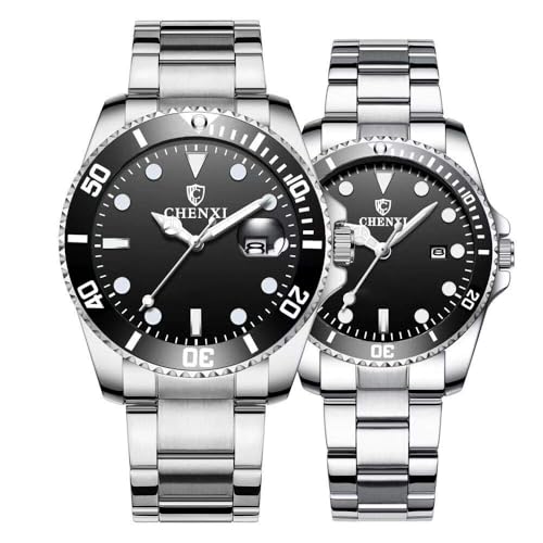Montres couple étanches en acier doré pour éviter les rayures au quotidien