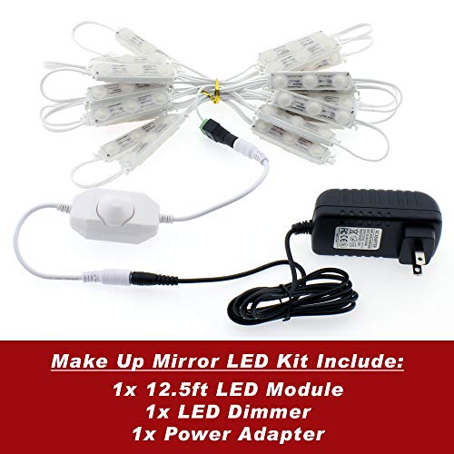Espejo de maquillaje con luces LED y regulador miniatura 7