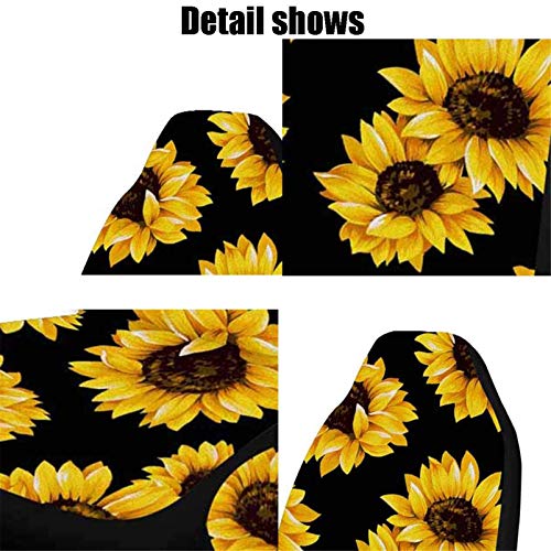 Uzzuhi Sunflower Cow Print Front Seat Covers 2 Pcs,Vehicle Seat Protector Car Mat Covers,Fit Most Cars,Sedan,Suv,Van Pocket Animal Blue Denim Design #TOP4