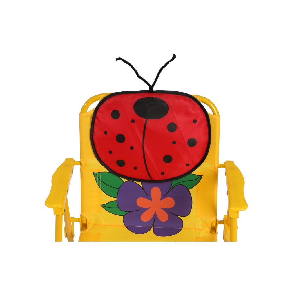 Siena Garden 672618 Marie Set pour Enfants 2 Fauteuils Pliants 1 Table + 1 Parasol Acier Motif de Coccinelle Jaune/Rouge