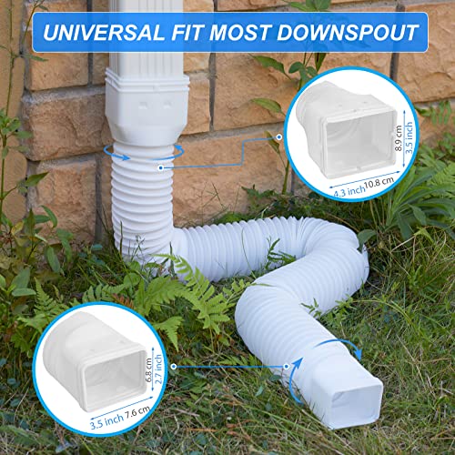 Gutter Downspout Extensions, 2 Pack Flexible Rain Gutter Downspout