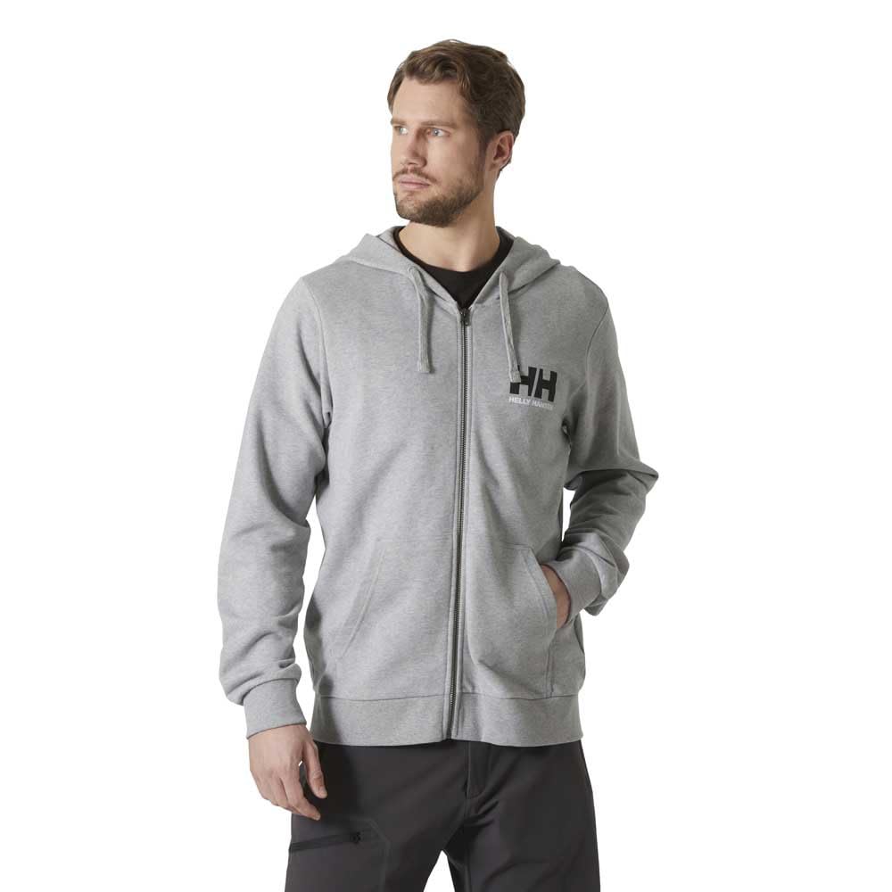 Helly-Hansen Men's HH Logo Full Zip Hoodie 2.0, 949 Grey Melange