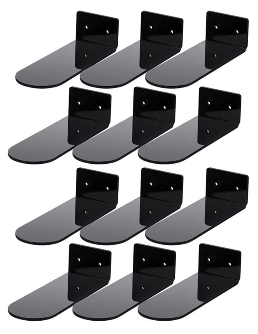 Shoe Rack Stand organizor Space Saver for Home Shop Wall Mounted Shelf Shoe Rack Display Holder showroon Shop (4 inch Length- Pack of 12, Black) (4 inch Length- Pack of 12)