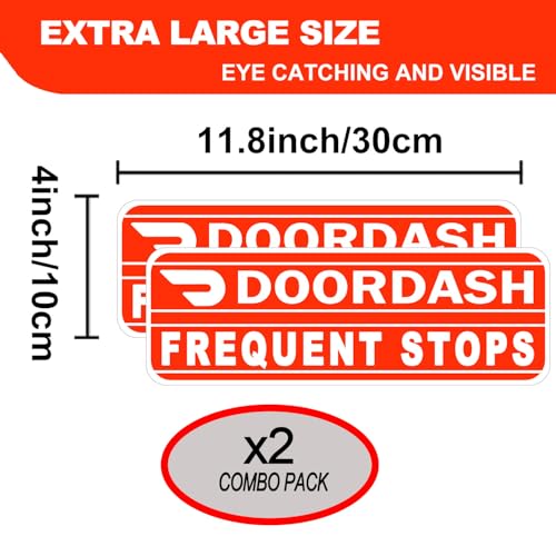 Image of 2 Pack Doordash Magnetic Sign for Car, Doordash Car Magnets Sign, Reflective Food Delivery Driver Magnet for Vehicles, Heavy duty, Truck (Red 2 Pack)