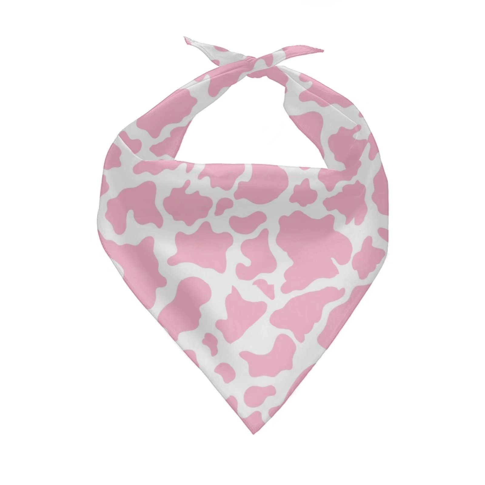 Forchrinse Pink Cow Dog Bandana Pet Bib Dog Kerchief Comfortable Pets Cat Triangle Scarf for Small Medium Pets