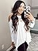MIHOLL Womens Long Sleeve Tunic Tops Lace Off Shoulder Casual Loose Blouses Shirts (X-Large, White)
