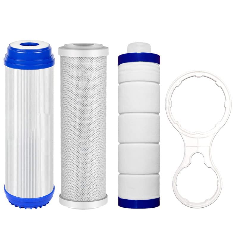 Image of SHAPURE CTO GAC Thread MLT Candle Carbon Filter of 10 inch Set Replacement Filters for Under Sink and Commercial RO Water Purifier - Set of 3