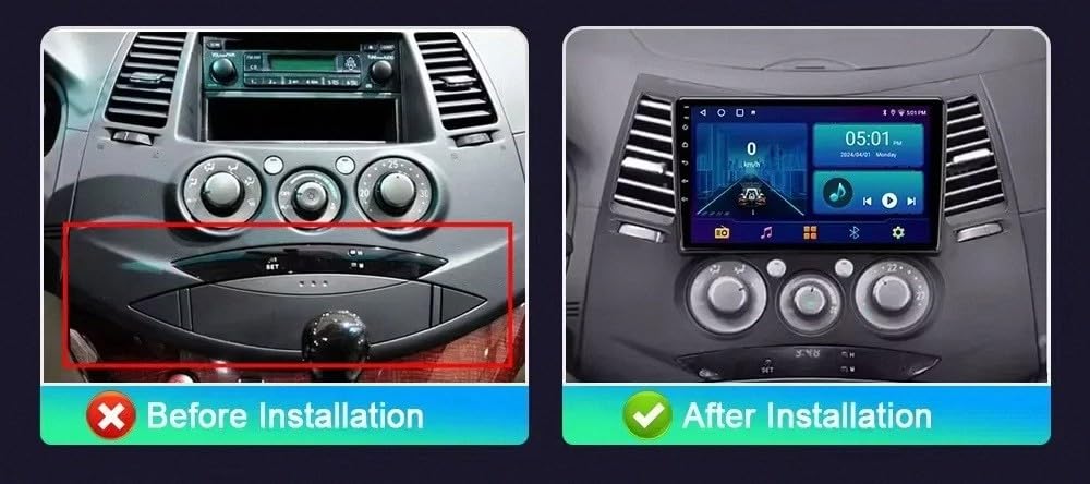 Radio Samochodowe Z Ekranem Dotykowym dla Mitsubishi Grandis 1 2003-2011 9 Inches Android 15 Radio Samochodowe Podwójne Steering Wheel Controls Dla, 8 Core 6G+128G