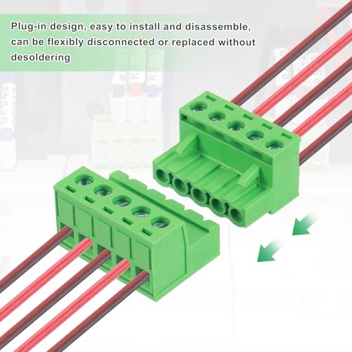 Connecteur bornier à vis 3 broches pour circuit imprimé pas 7.62 mm MECCANIXITY vert - 5