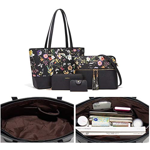 Image of Women Fashion Handbags Wallet Tote Bag Shoulder Bag Top Handle Satchel Purse Set 4pcs