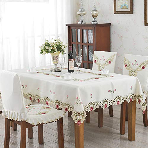 Joyzan JOYZAN70R8W3XDHS-01 Flower Embroidered Tablecloth thumb #1